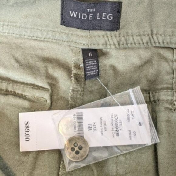 NWT WHBM WIDE LEG CROP PANTS GREEN - Picture 10 of 10